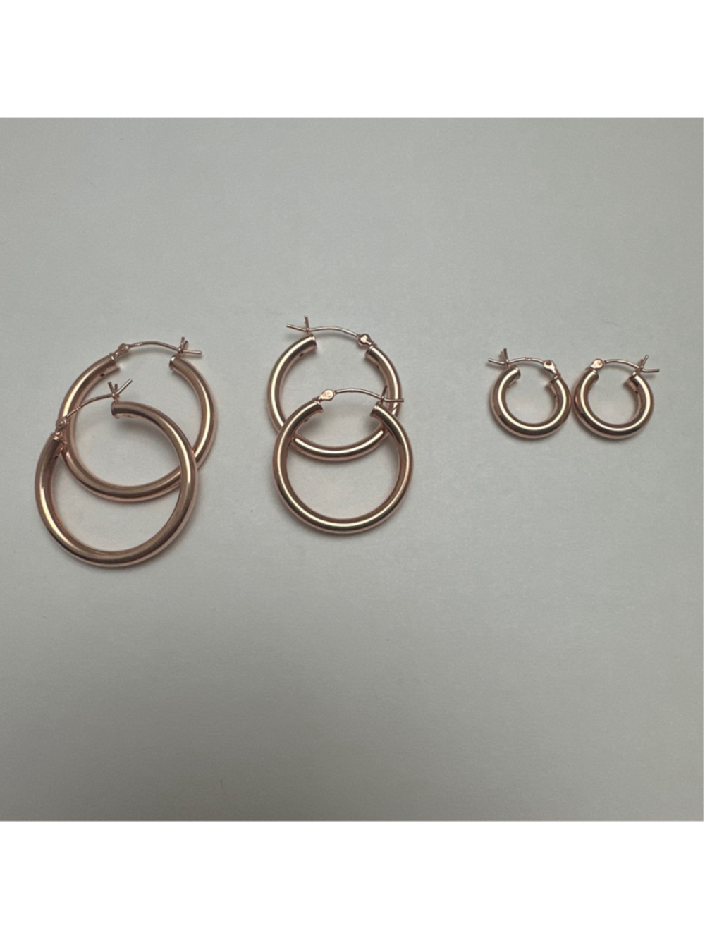 Women's Unbranded Rose Gold Hoop Earrings Set of 3
